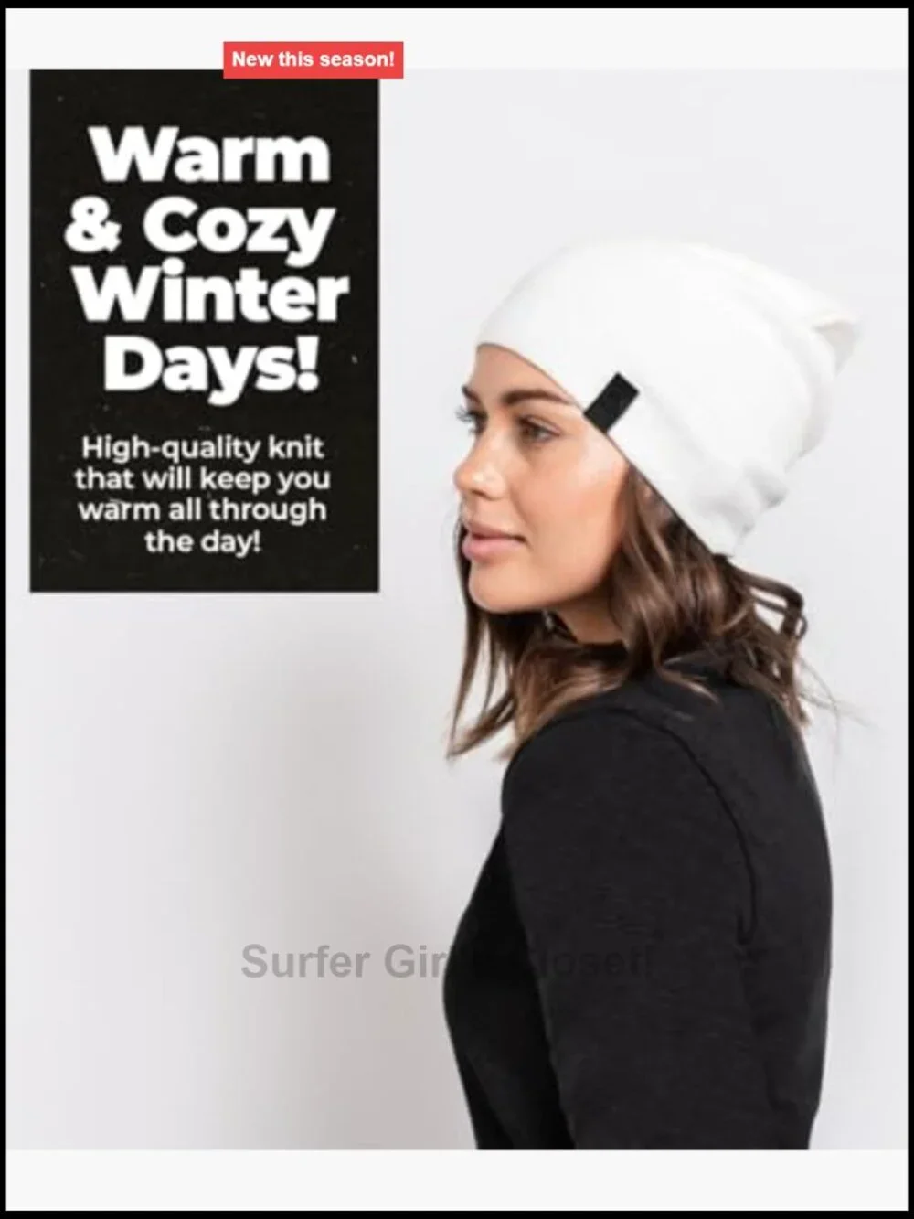 Slouchy Beanie Hat - Cotton Fine Knit - Stretchy Fitted Beanie